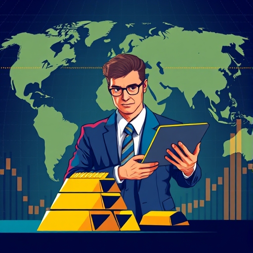 ทองคำในตลาดการเงินที่มีการแสดงค่า XAUUSD