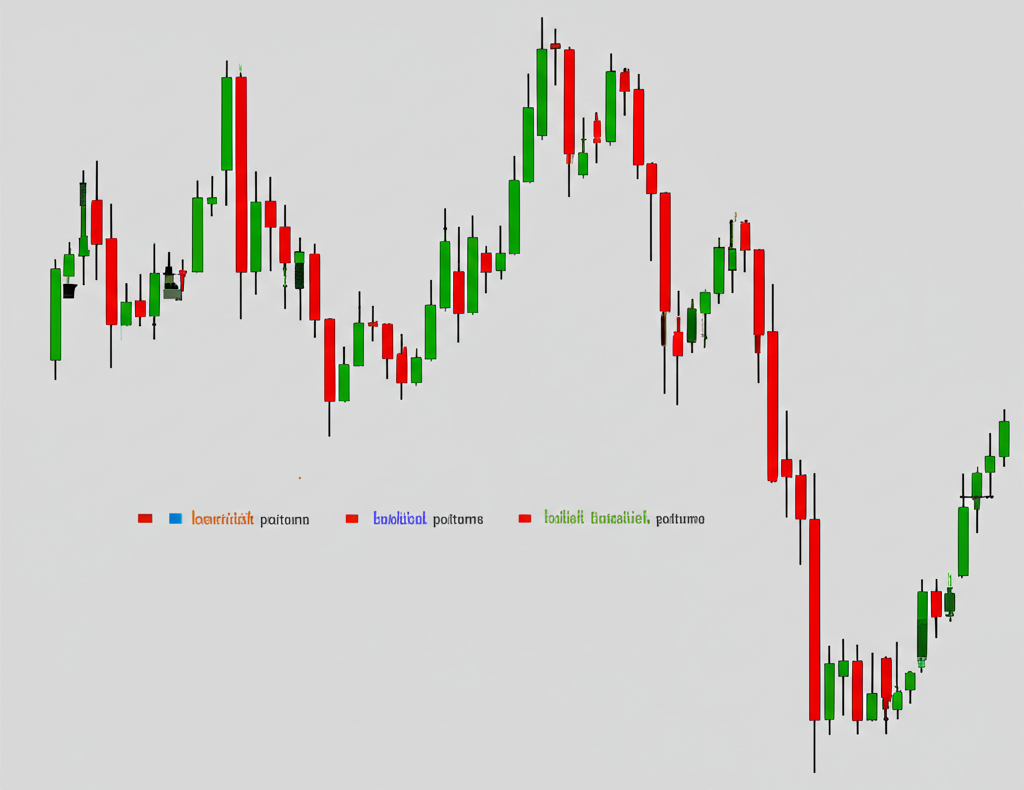 ตัวอย่างรูปแบบแท่งเทียนทั้งขาขึ้นและขาลงบนกราฟ