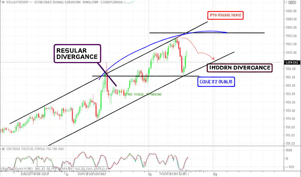 traders analyzing divergence signals and momentum indicators