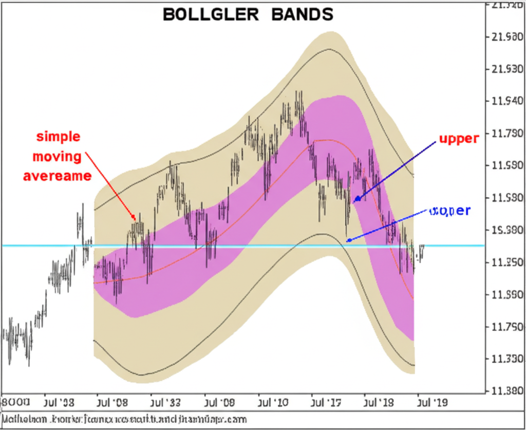 illustration of Bollinger Bands in financial charts