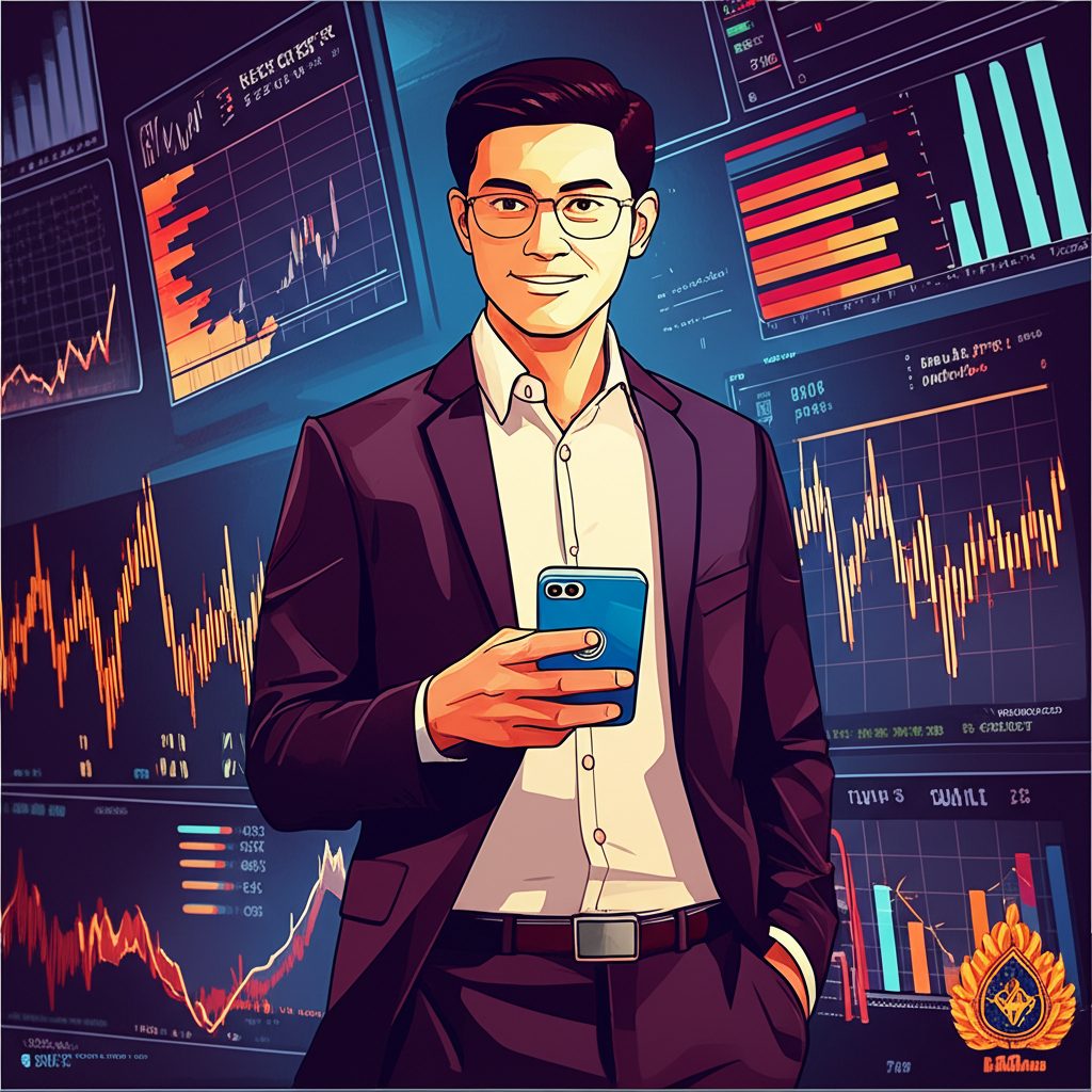 Thai trader confidently navigating financial markets with safe broker