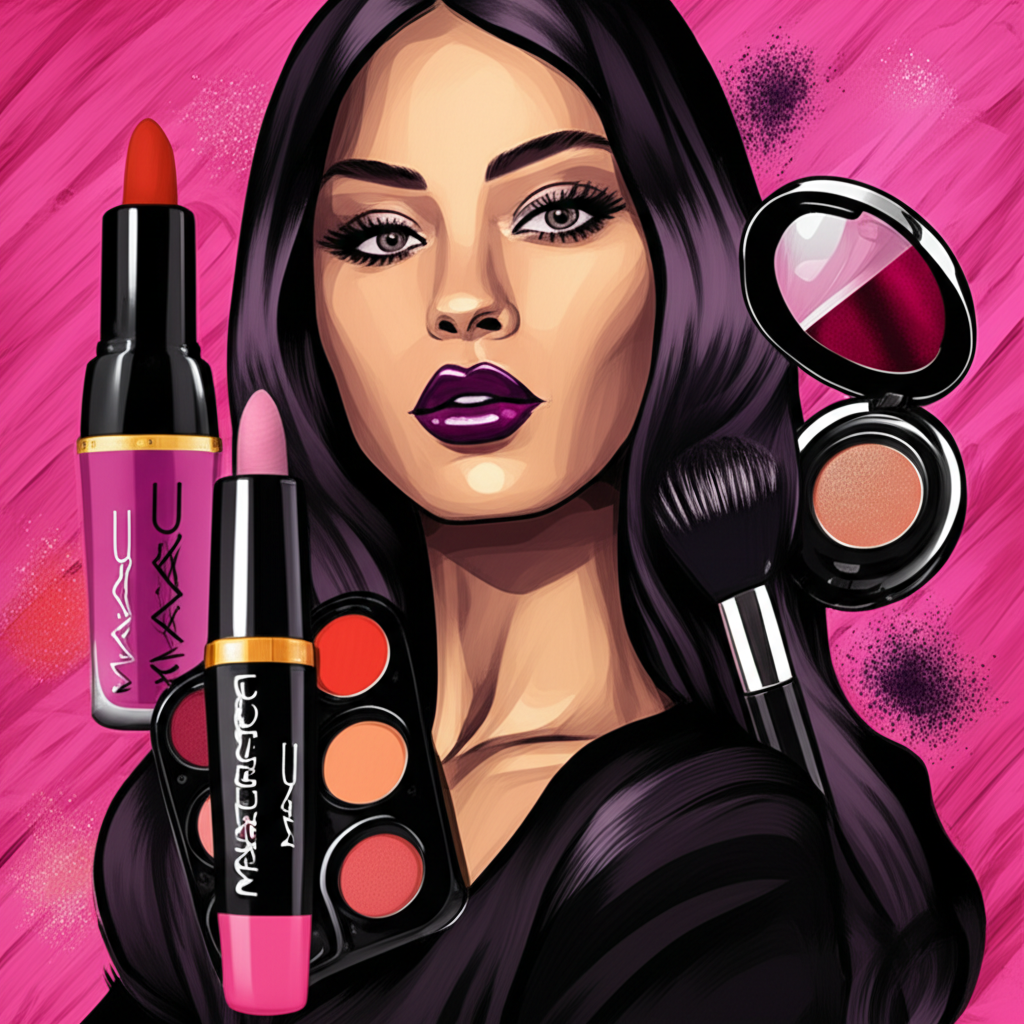 MAC Cosmetics a global beauty brand with Canadian origins vibrant makeup and diverse campaigns illustration style