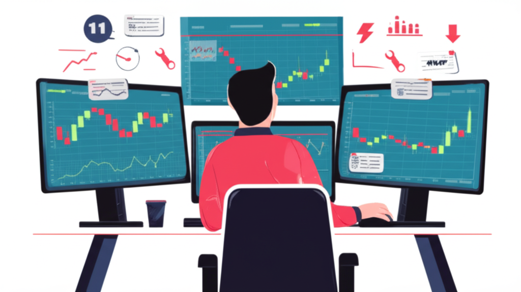 ภาพเทรดเดอร์วิเคราะห์กราฟและข่าวกับแนวคิด long short hedging swap